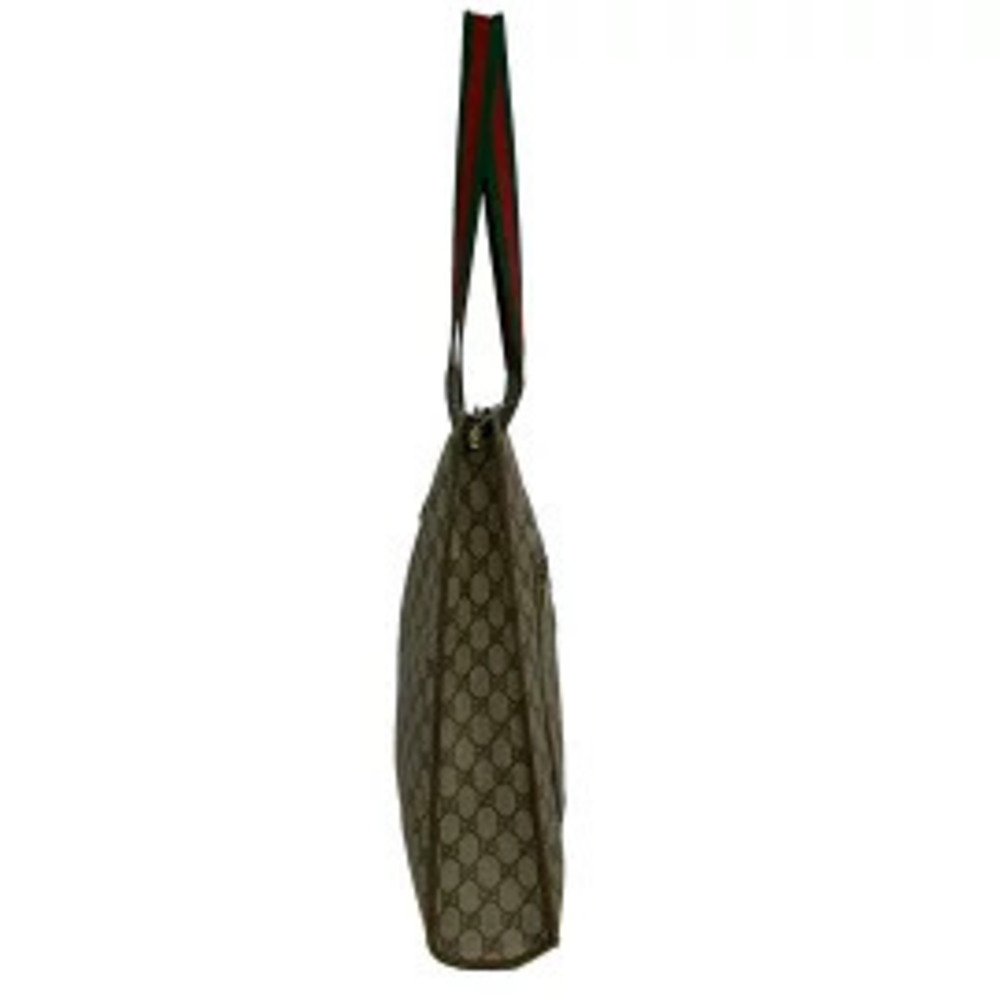 Gucci GG Plus Supreme Shoulder Bag Beige Brown Multi Leather